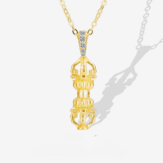 S925 Sterling Silver Vajra Pestle Necklace Niche Design INS Same Style