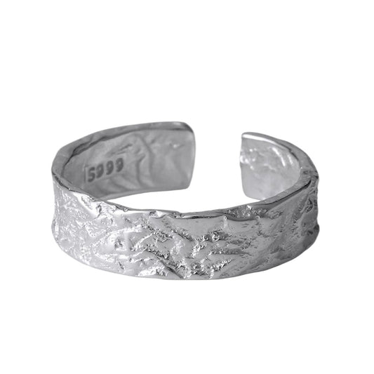 Dapaza S999 Silver Lava Texture Ring