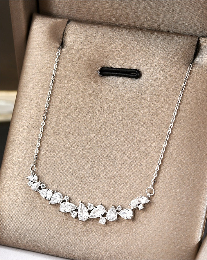 Whole Body S925 Silver Necklace Women's Light Luxury Niche Design Advanced Sense Collarbone Chain Ins Simple Cold Wind Accessories
