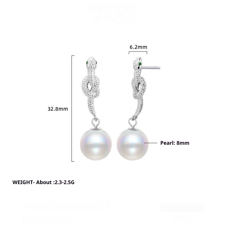 Spirit Snake Earrings Women's S925 Sterling Silver Niche Design Zodiac Has Snake Natal Year Earrings