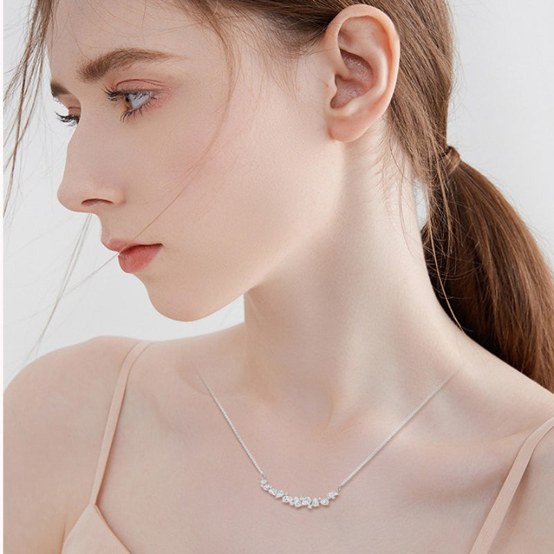 Whole Body S925 Silver Necklace Women's Light Luxury Niche Design Advanced Sense Collarbone Chain Ins Simple Cold Wind Accessories