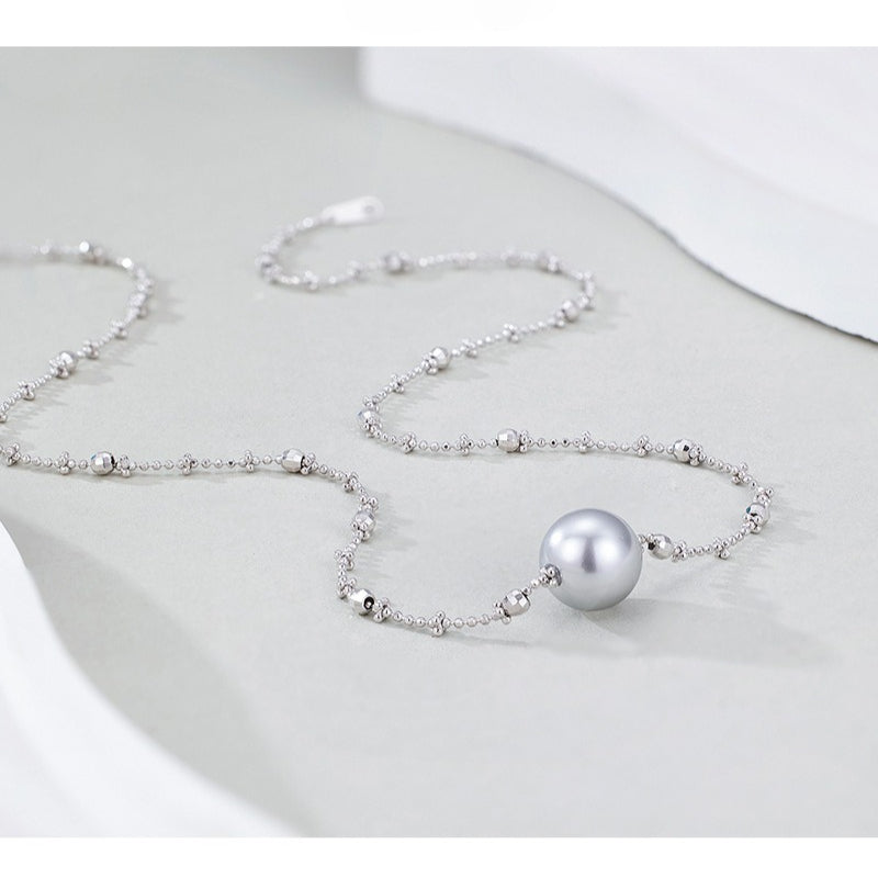 S925 Sterling Silver Fairy Necklace Female Niche Design Bead Collarbone Chain