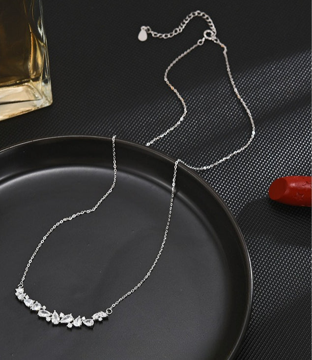 Whole Body S925 Silver Necklace Women's Light Luxury Niche Design Advanced Sense Collarbone Chain Ins Simple Cold Wind Accessories