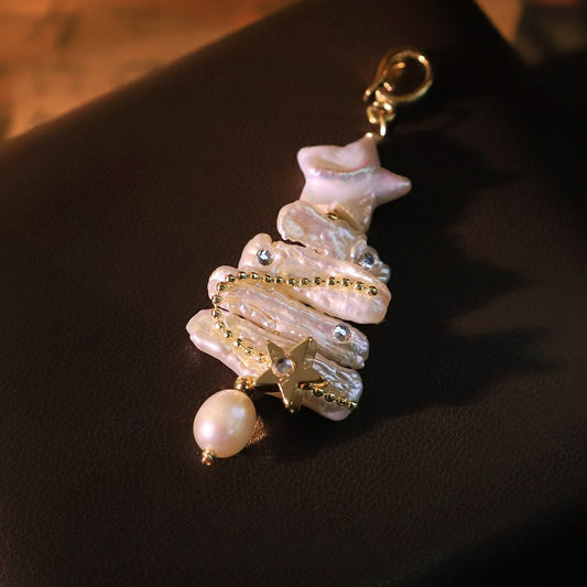 Natural Pearl Star Chain Necklace Pendant