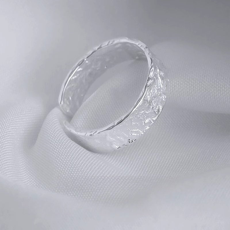 Dapaza S999 Silver Lava Texture Ring