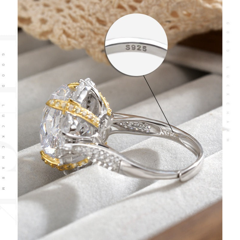 S925 Sterling Silver Camellia J Ring Atmospheric High Sense Versatile Temperament Flower Women's Opening Ring