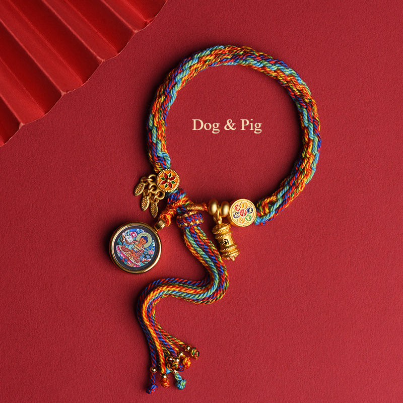 Buddha Life Eight Patron Saints of Tibetan Thangka, Tibetan Thangka Hand Rope
