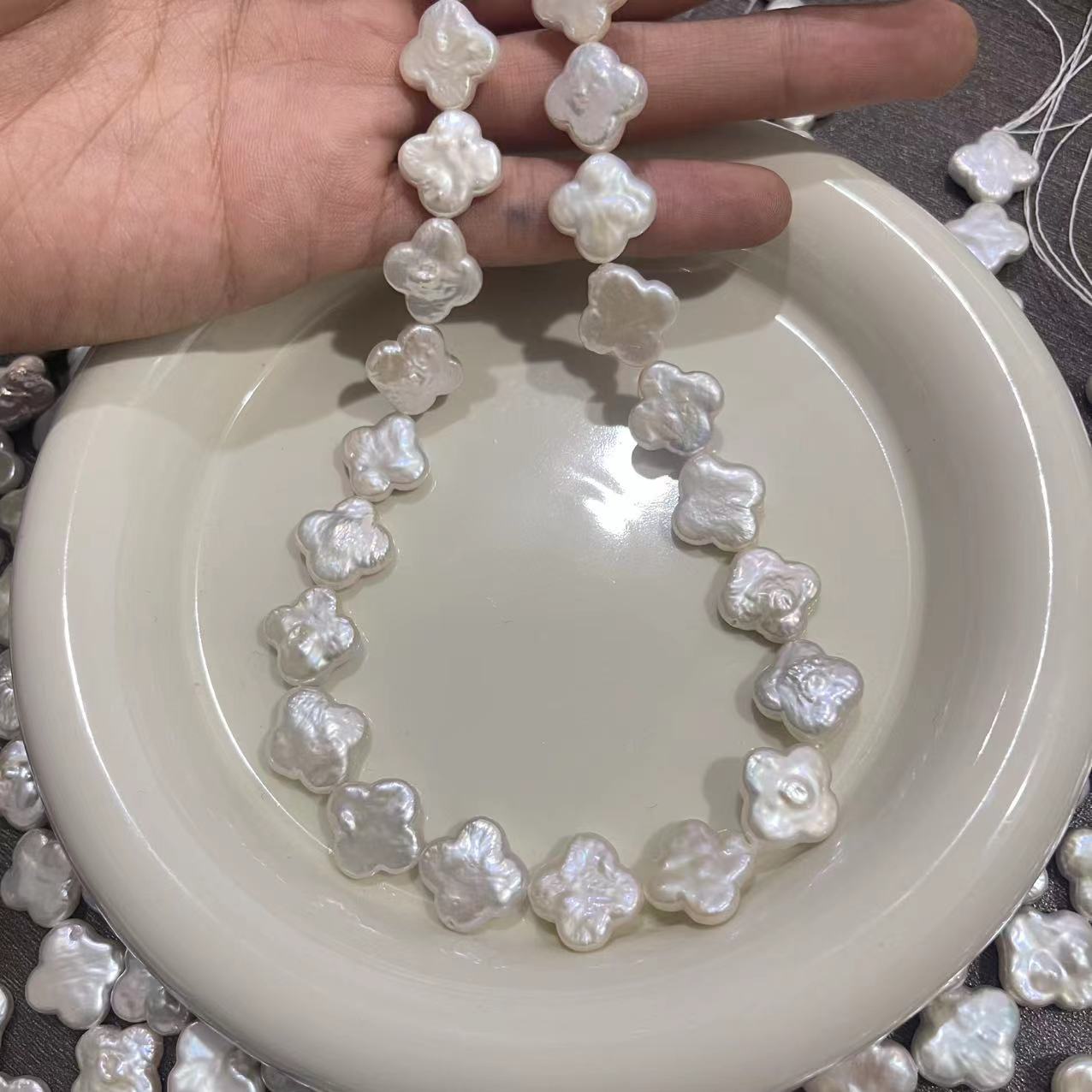 13–14mm Natural Freshwater Baroque Clover Pearl Beads – Loose Pearls for DIY Jewelry Making