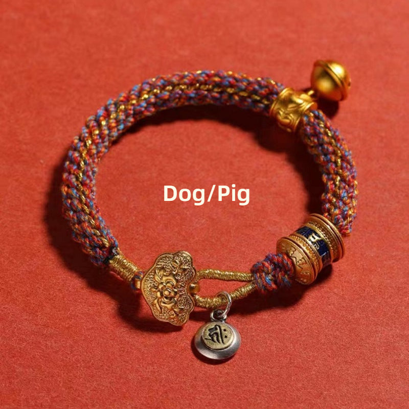 Buddha Life Zodiac Natal Buddha Woven Hand Rope Ping An Natal Year Bracelet