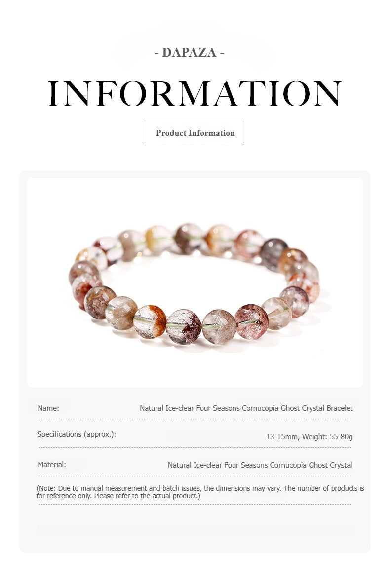 Buddha Life 7A/8A Natural Ice Transparent Ghost Crystal Bracelet