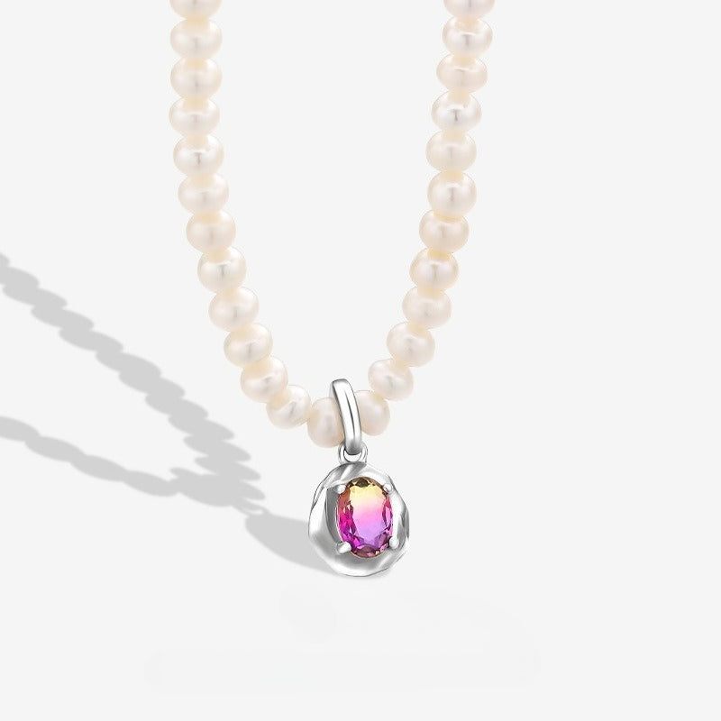 Pearl Necklace S925 Silver Baroque Necklace