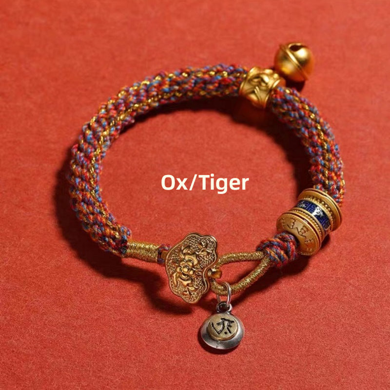 Buddha Life Zodiac Natal Buddha Woven Hand Rope Ping An Natal Year Bracelet
