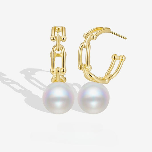 S925 Sterling Silver Stud Earrings Women's Niche Design Simple Chain Earrings