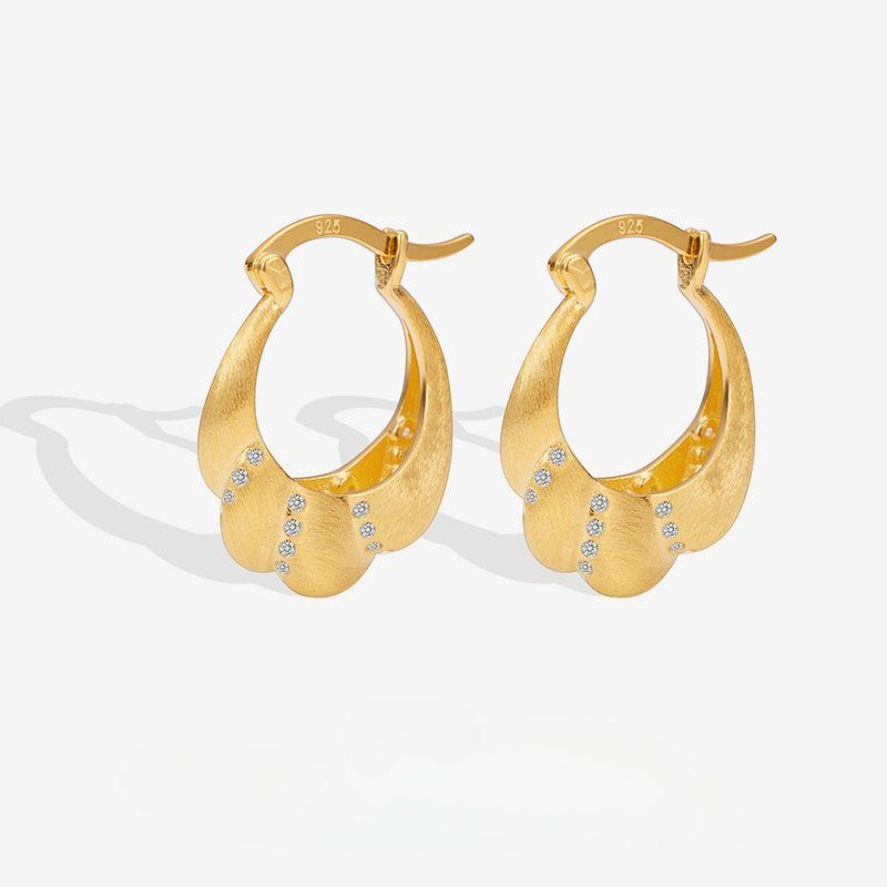 New S925 Sterling Silver Spiral Twist Earrings Niche Design French Retro Ear Jewelry