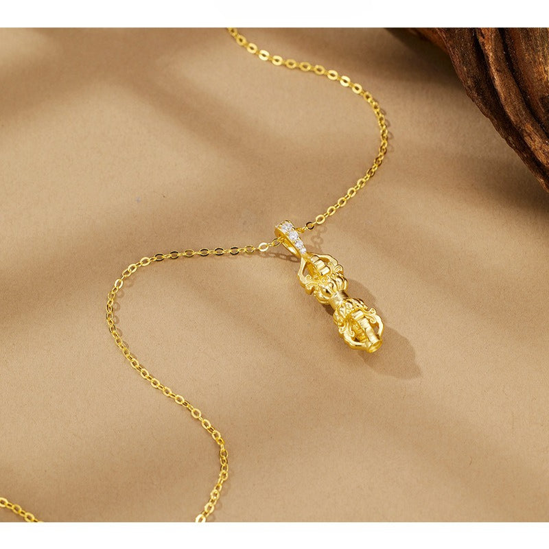 S925 Sterling Silver Vajra Pestle Necklace Niche Design INS Same Style