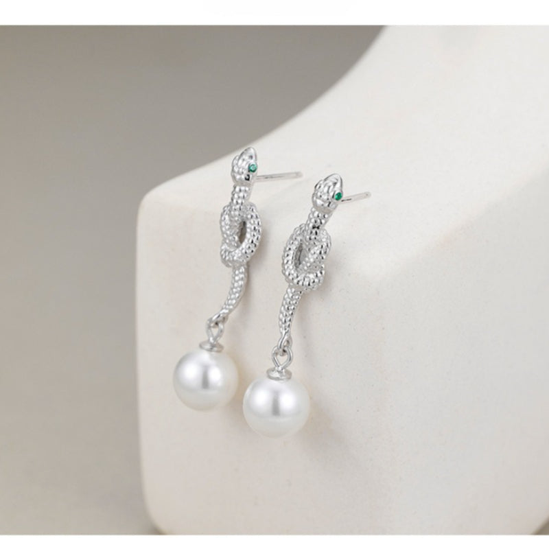 Spirit Snake Earrings Women's S925 Sterling Silver Niche Design Zodiac Has Snake Natal Year Earrings