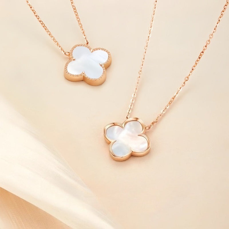 Dapaza s925 Sterling Silver Lucky Clover Necklace