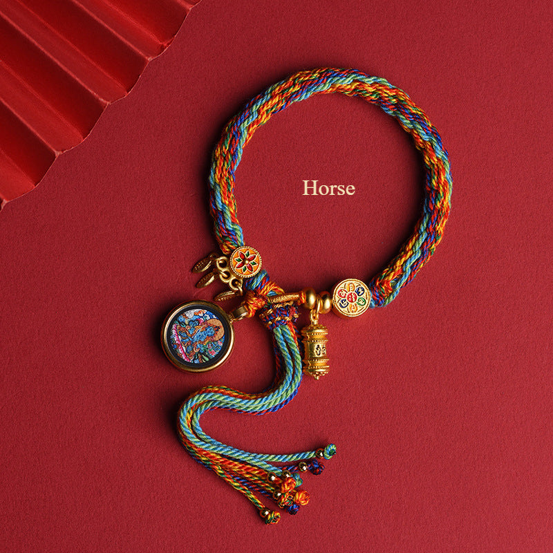 Buddha Life Eight Patron Saints of Tibetan Thangka, Tibetan Thangka Hand Rope