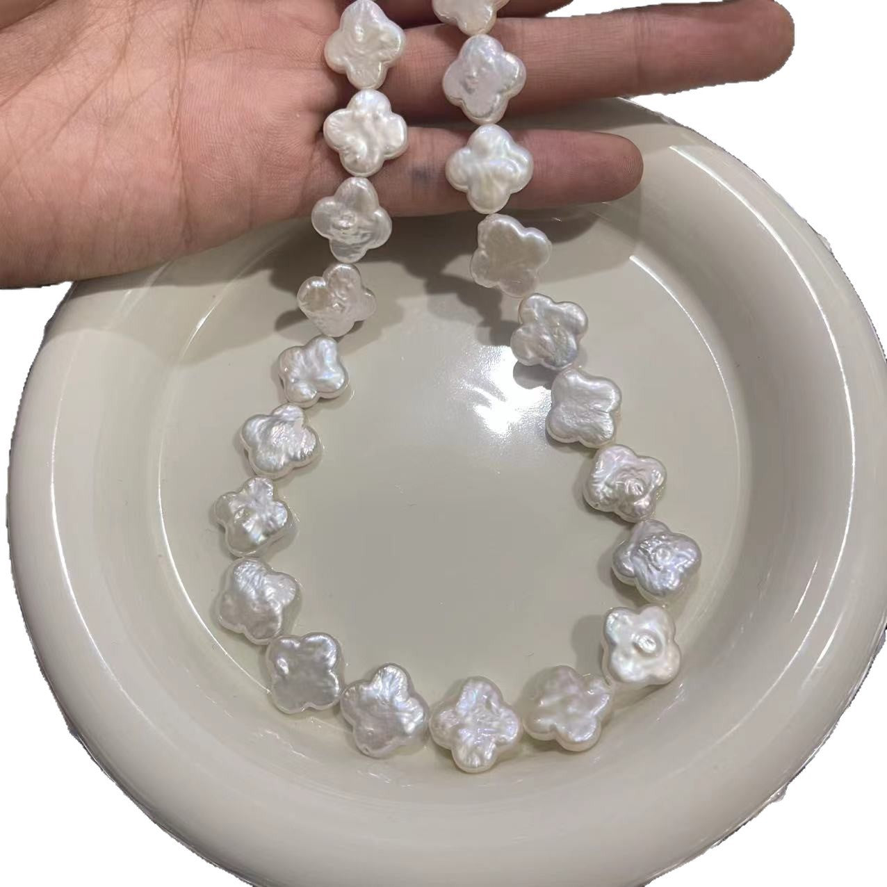 13–14mm Natural Freshwater Baroque Clover Pearl Beads – Loose Pearls for DIY Jewelry Making