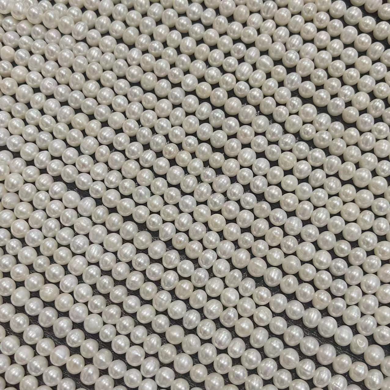 3–10mm Natural Freshwater Near-Round Pearl Strands – Loose White Pearls for DIY Jewelry Making