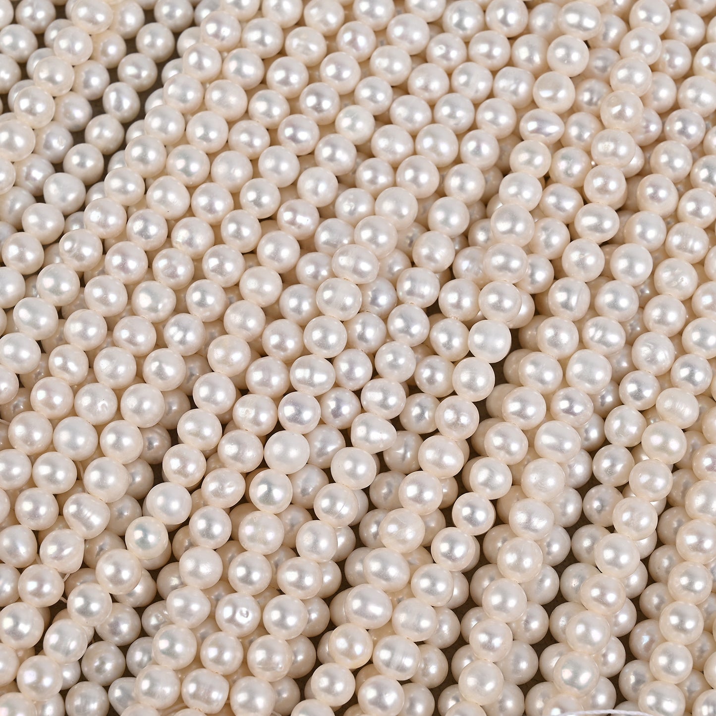 3–10mm Natural Freshwater Near-Round Pearl Strands – Loose White Pearls for DIY Jewelry Making