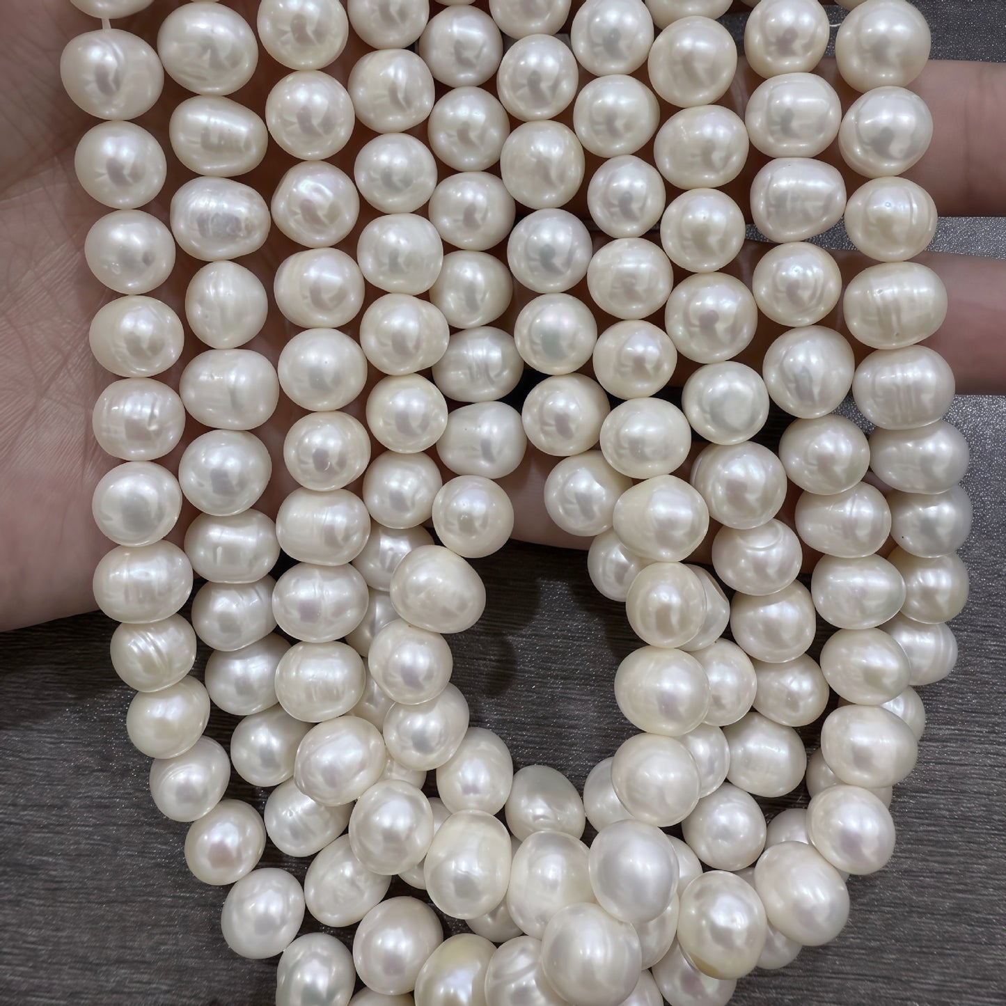 9–10mm Natural Freshwater Pearl Beads – Near Round Pearls for DIY Necklaces & Earrings