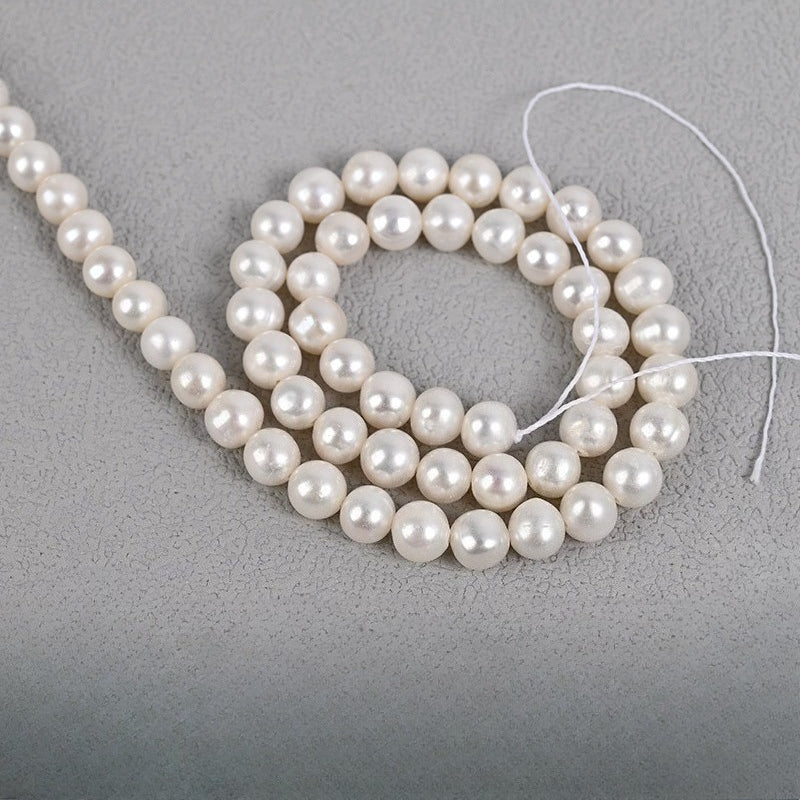 3–10mm Natural Freshwater Near-Round Pearl Strands – Loose White Pearls for DIY Jewelry Making
